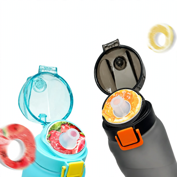 Tritan water bottle with aroma rings