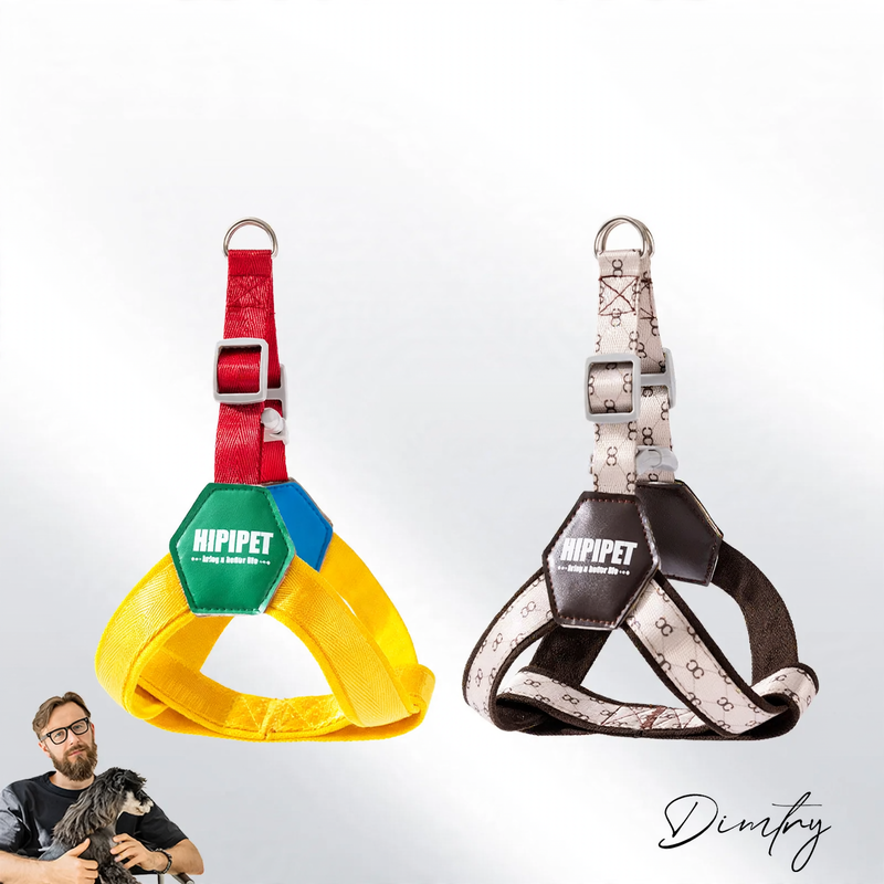 Y-shaped dog harness made of polyester, adjustable
