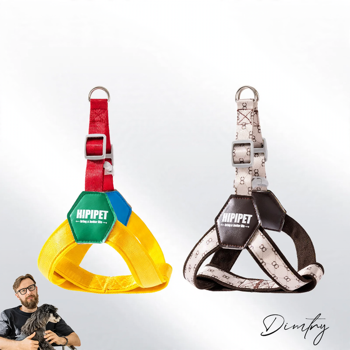 Y-shaped dog harness made of polyester, adjustable