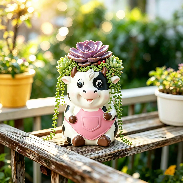 Cow-shaped flower pot