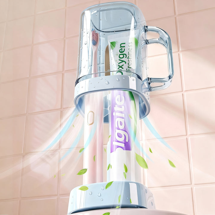 Toothbrush holder with adjustable height, modern design