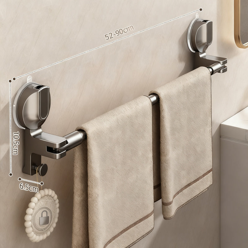 Towel holder with suction cup, extendable