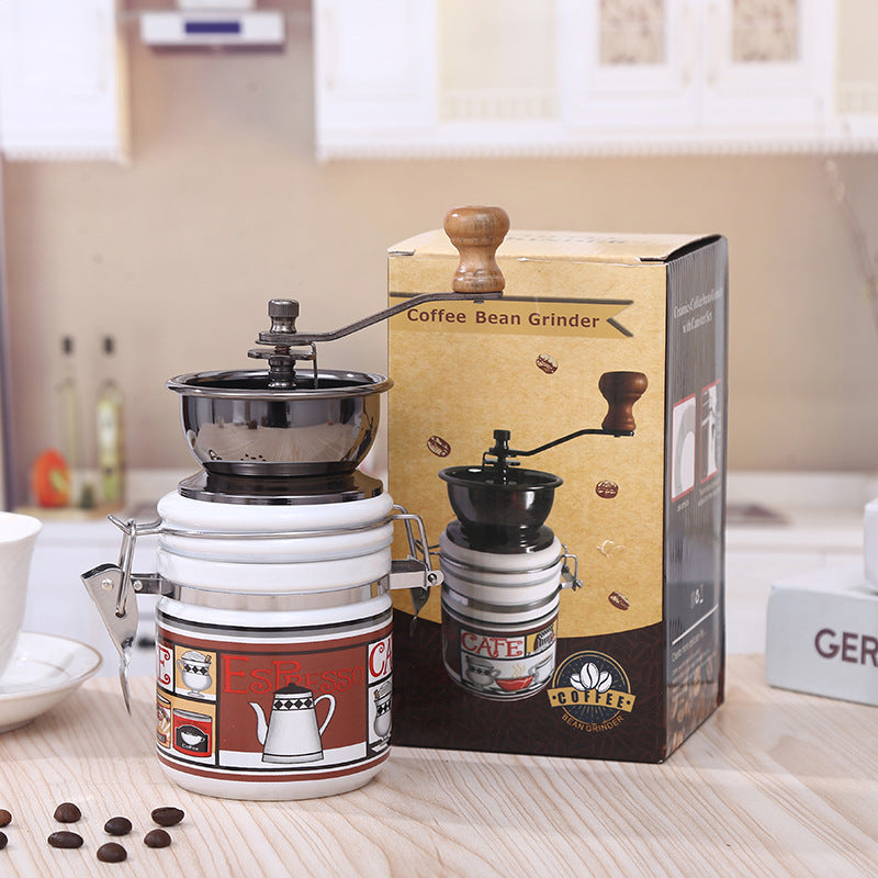 Hand coffee grinder with CNC grinding mechanism and brush