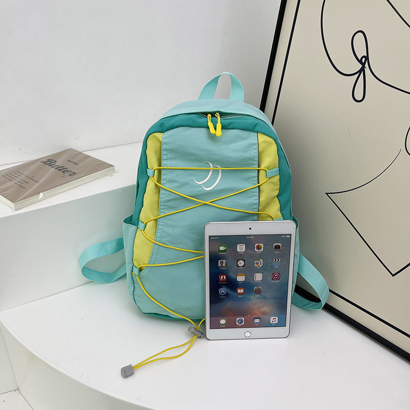 Nylon-Backpack, 20–35 L, with letter pattern
