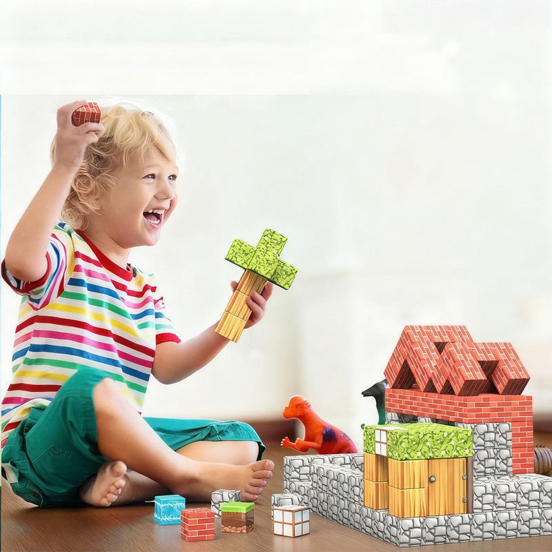 Magnet stick building blocks, multiple sizes