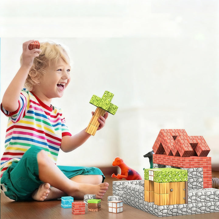 Magnet stick building blocks, multiple sizes