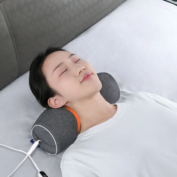 Neck support pillow, memory foam, with heating function