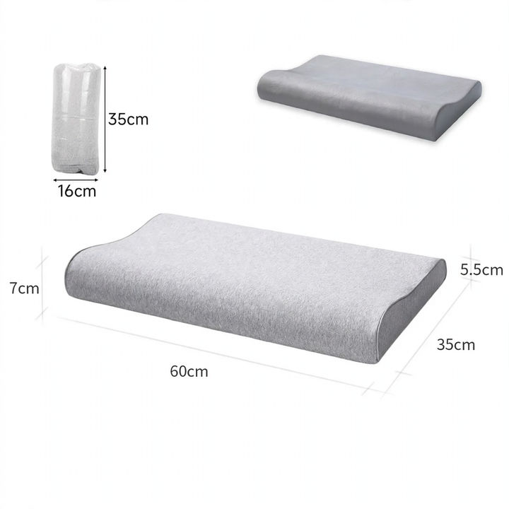 Neck support pillow made of memory foam, wave profile