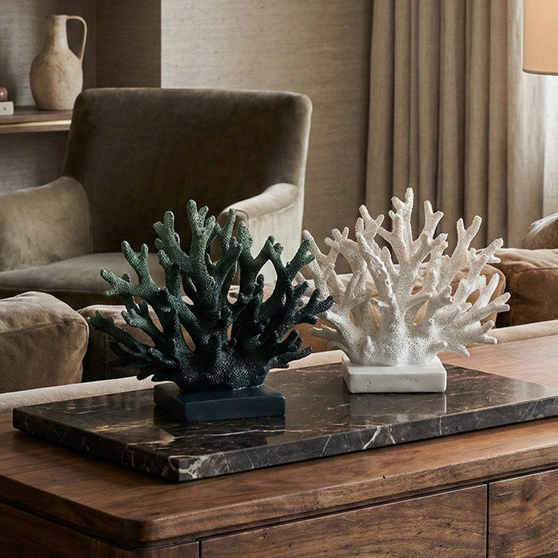 Resin coral figure in Nordic style