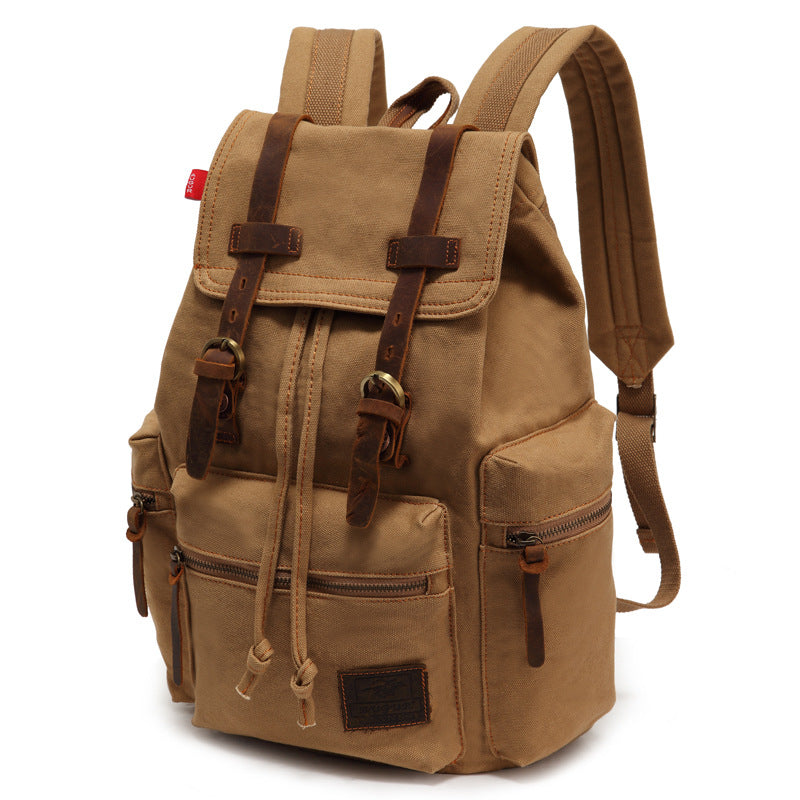 Linen backpack, 36–55 L, 15.6 inches, in vintage style