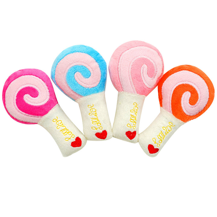 Plush lollipop toy for cats with sound