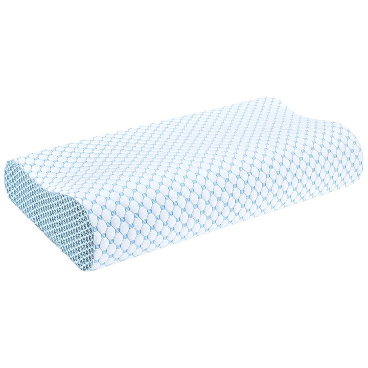Memory foam neck support pillow with ice crystal cover