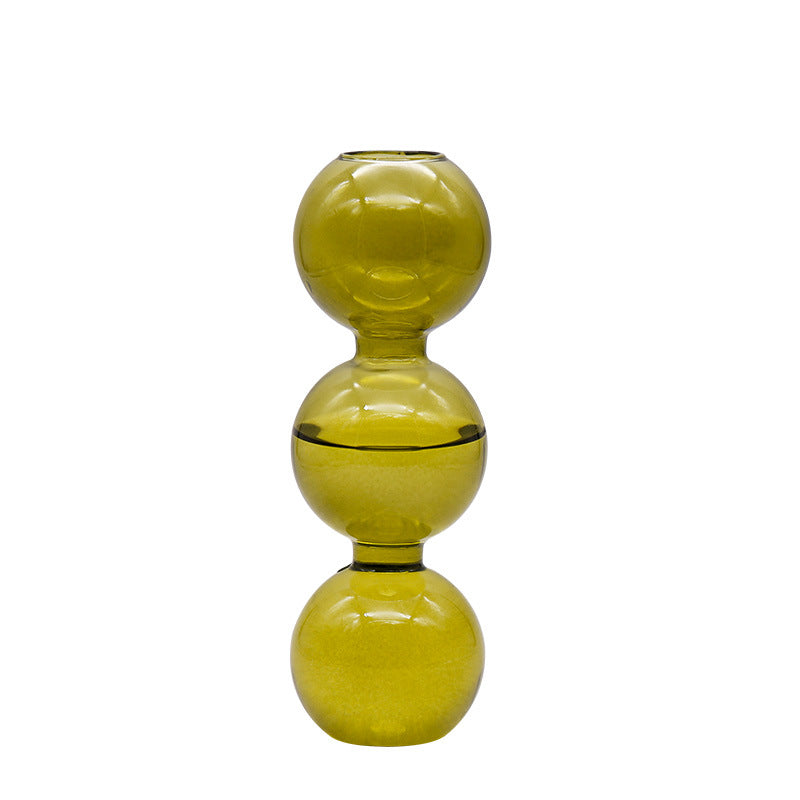 Spherical glass vase made of borosilicate