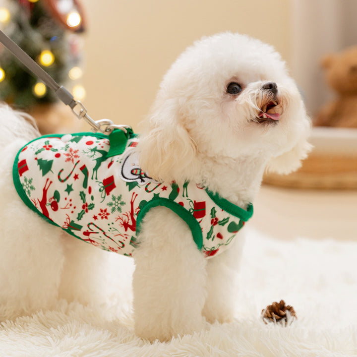 Christmas vest for small dogs with fleece lining