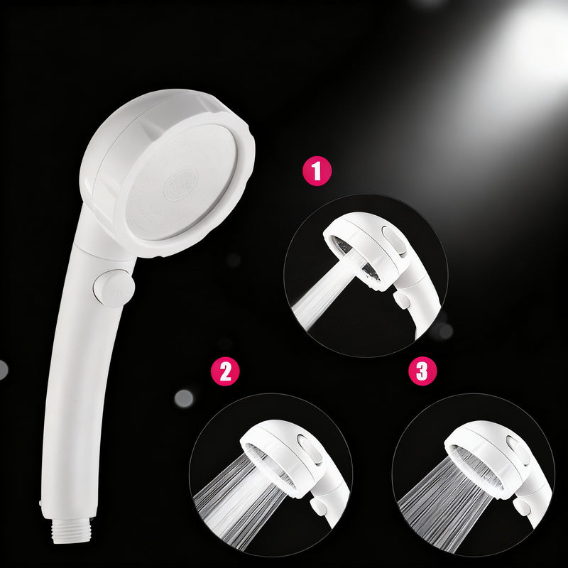 Hand shower with 3 spray types and stop function