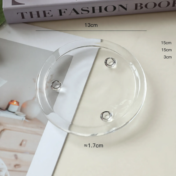 Glass tray for candle holders, modern