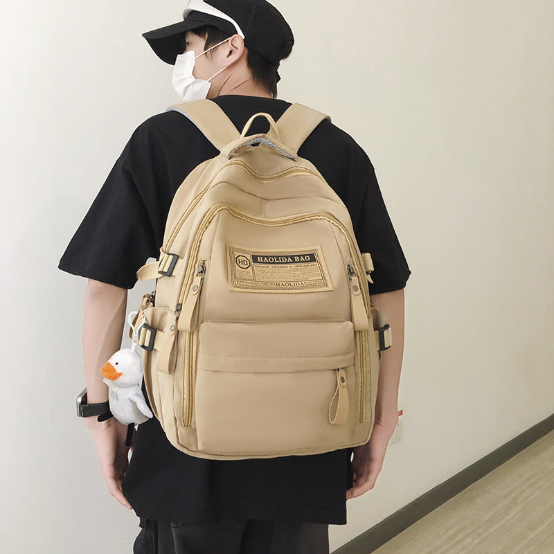 Double backpack, nylon, breathable, with tag