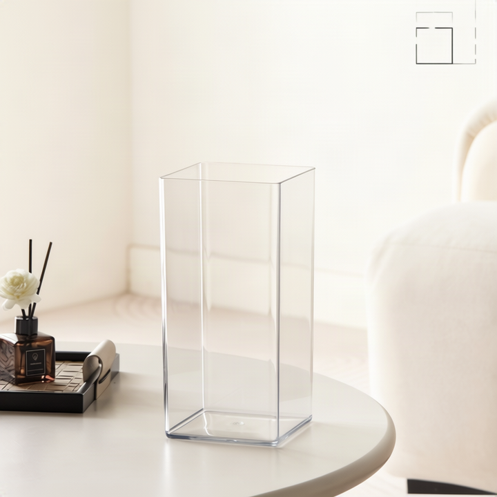 Glass cylinder flower vase, 18.5–28.5 cm, modern