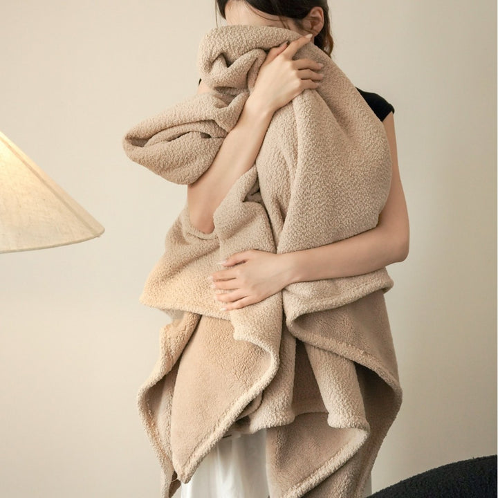 Double-sided fleece blanket, solid color, 120–200 cm