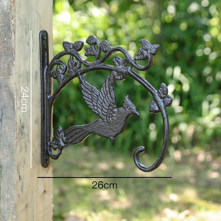 Cast iron wall hook with bird motif