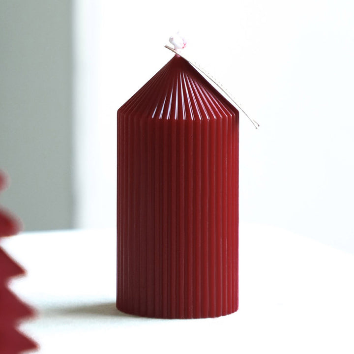 Handmade scented candle made of soy wax, wine red