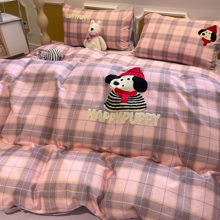 Cartoon bedding set made of cotton, 3-4 pieces