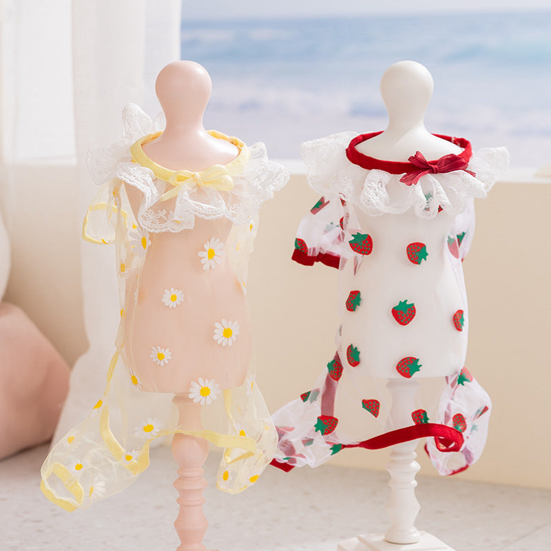Cat clothing, mesh fabric, four legs, summer