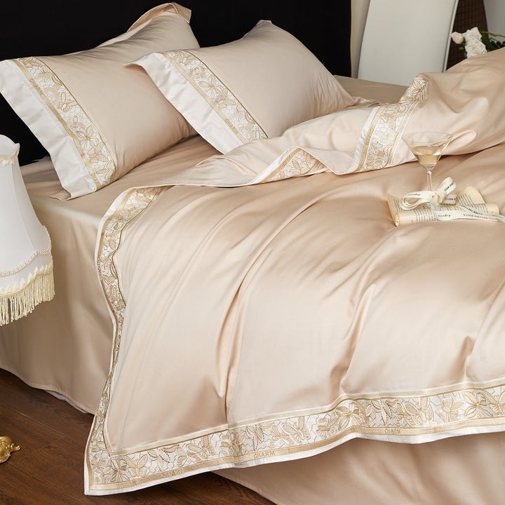 Cotton bedding set, 4-piece, long-staple