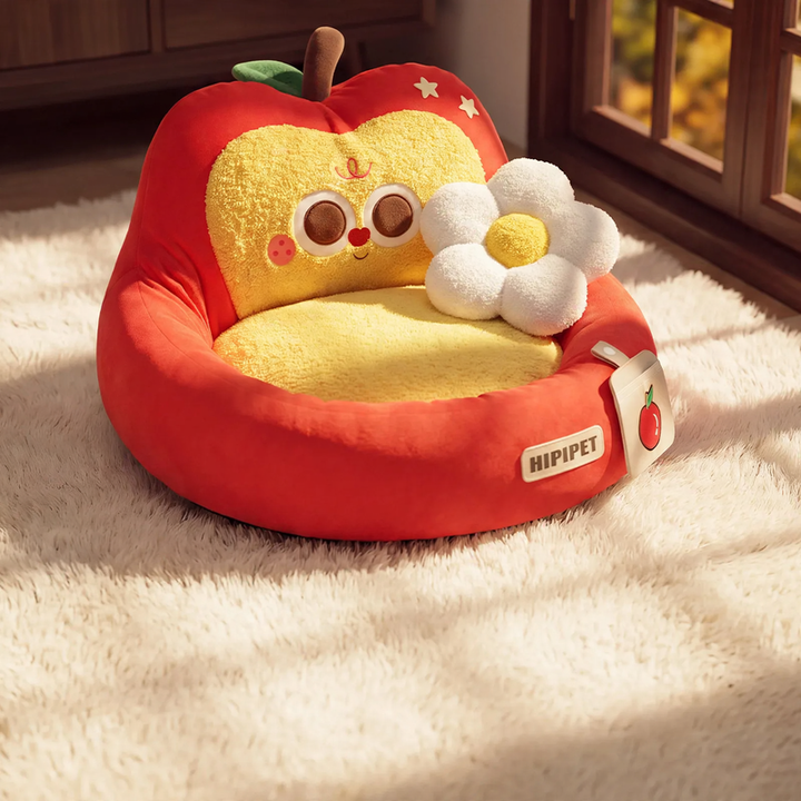 Half-open pet bed with heat filling for autumn and winter