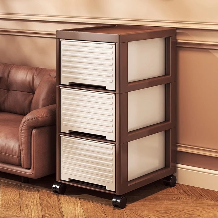 Plastic storage cabinet, multi-layer, with wheels