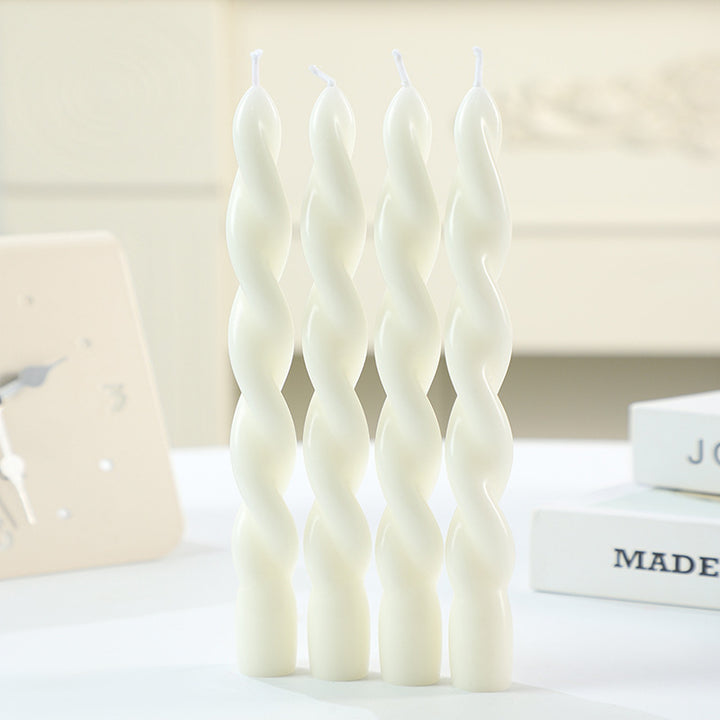 Scented candle in spiral shape made from soy wax