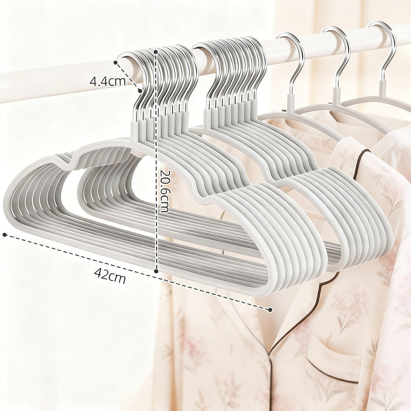 Wide plastic hangers, non-slip, set of 10 or 20