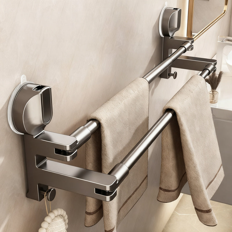 Towel holder with suction cup, extendable