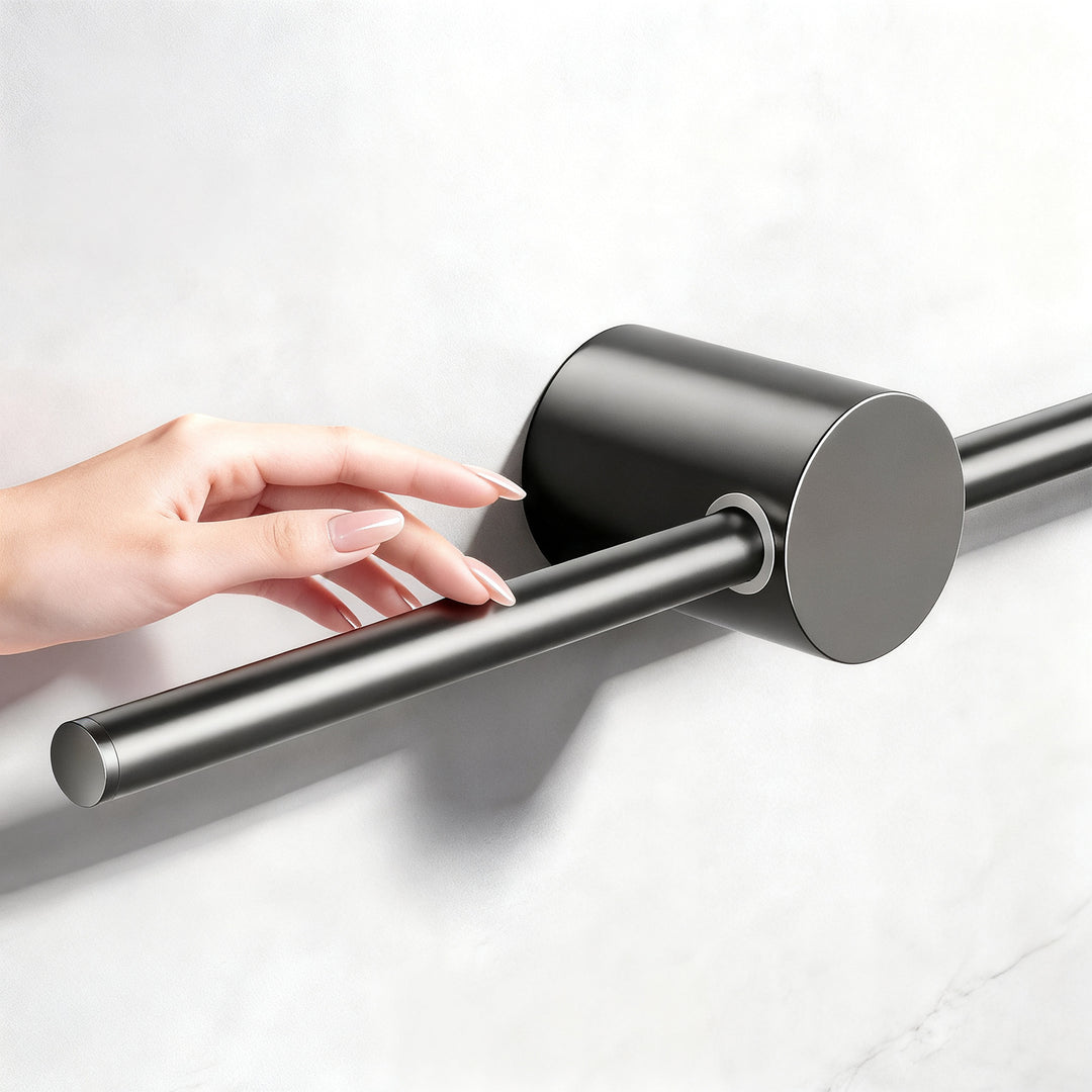 Retractable Aluminum Towel Bar, Gray