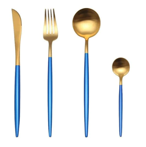 Luxury 24-Piece Gold-Silver Cutlery Set for Stylish Table Setting Noxord