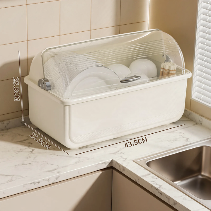 Plastic dish rack with cover