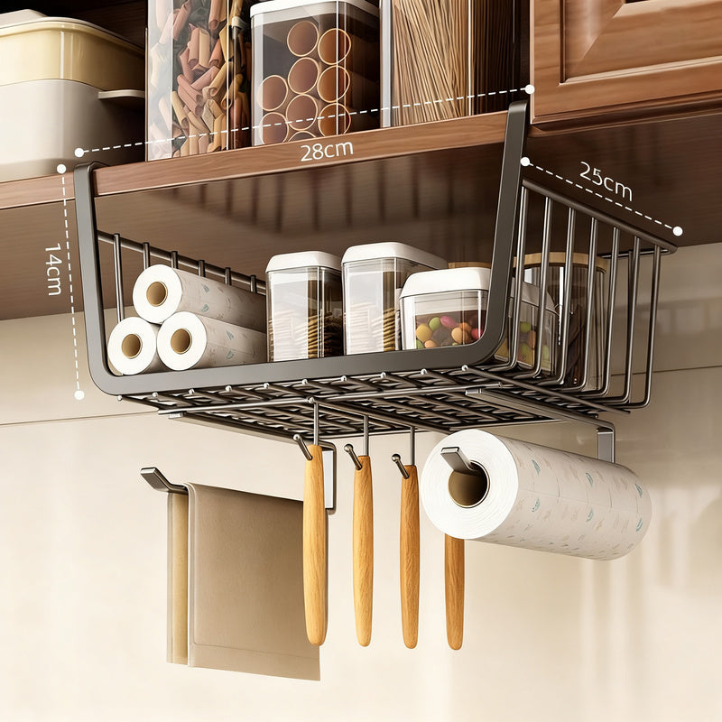 Kitchen wall shelf, extendable, carbon steel