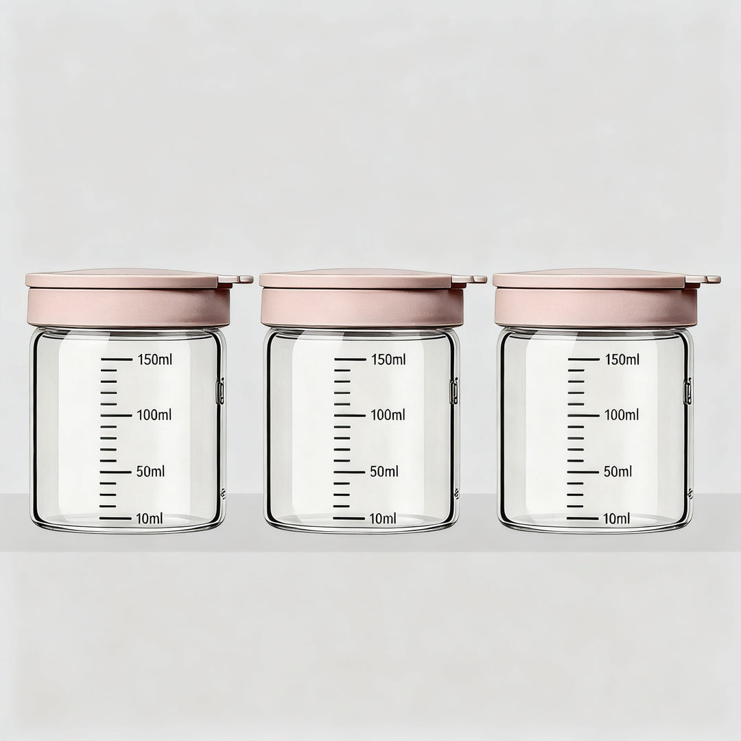 Borosilicate glass storage jar with measurement scale