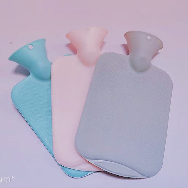 Rubber hot water bottle with fabric cover, various sizes