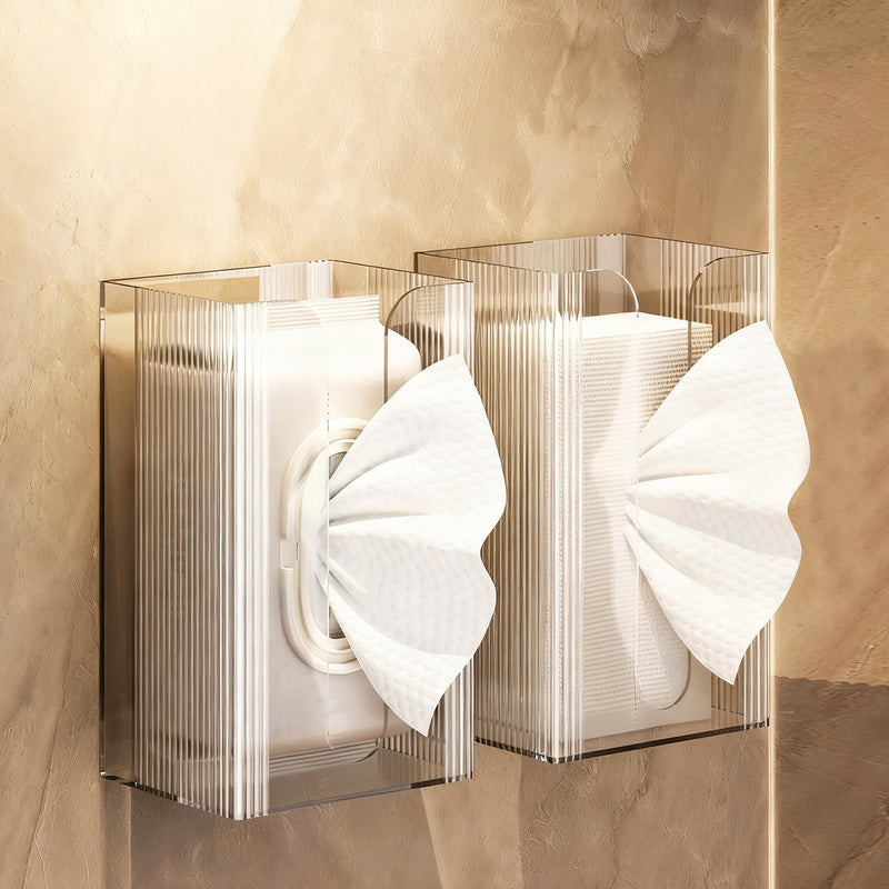 Wall-mounted tissue dispenser made of plastic