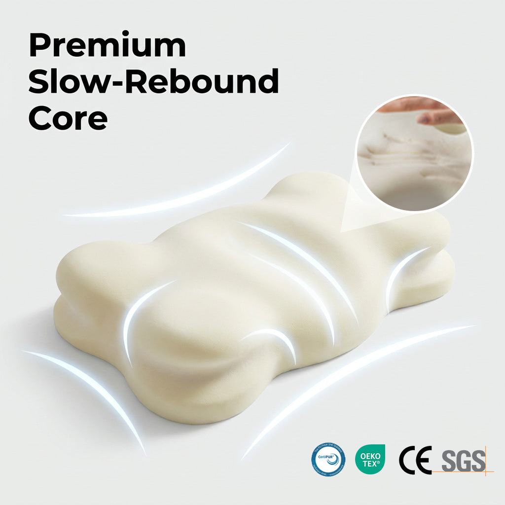 Cloud-shaped neck support pillow made of memory foam