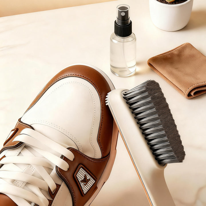 Shoe brush with soft bristles