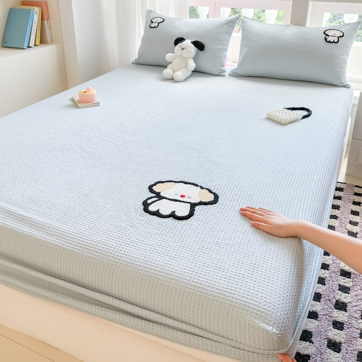 Cotton fitted sheet with cartoon pattern for children