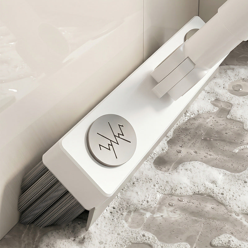 Floor brush with extended handle for joints