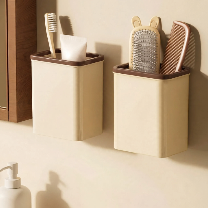 Wall-mounted storage box, self-adhesive