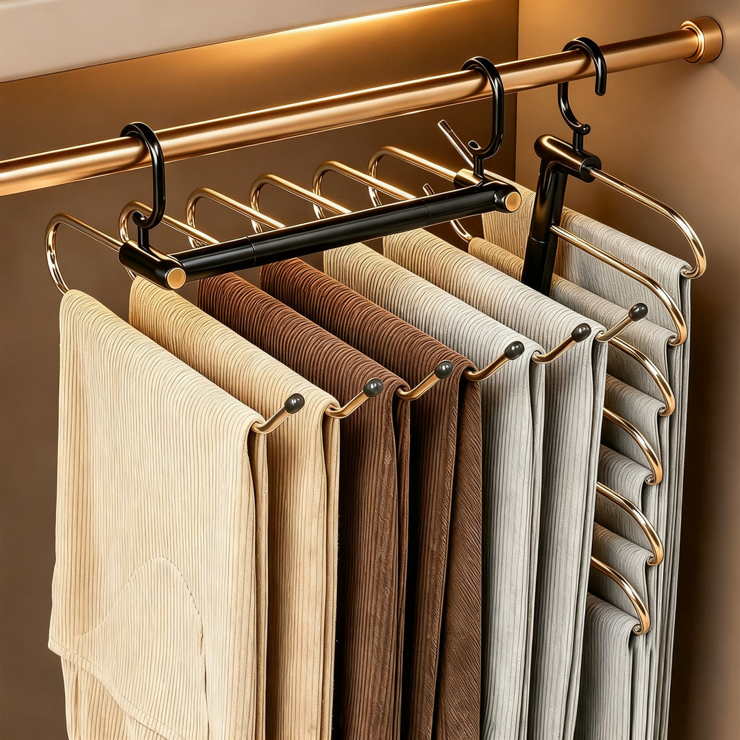 Foldable stainless steel trouser hangers