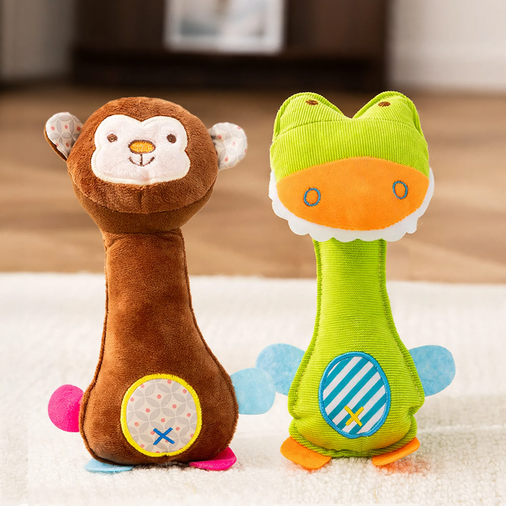 Plush animal toy with squeaker for dogs and cats