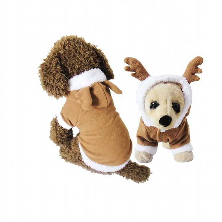 Reindeer costume for dogs, with hood