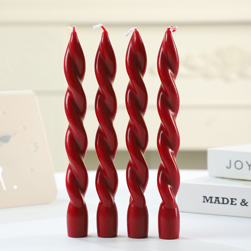 Scented candle in spiral shape made from soy wax