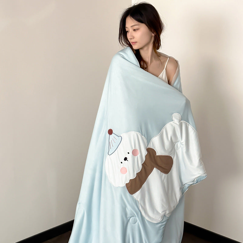 Summer blanket with cooling effect, cartoon design, washable